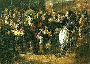 Carl Larsson konug gustaf vasa anklagar peder sunnanvader infor domkapitelet i vasteras France oil painting artist
